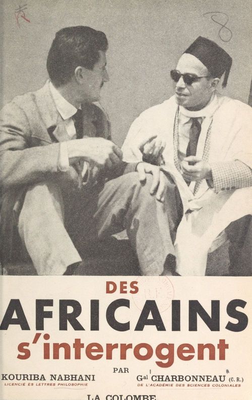 Couverture ebook de Des africains s'interrogent, de Jean Charbonneau, Kouriba Nabhani
