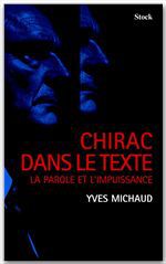 Couverture ebook de Chirac dans le texte, de Yves Michaud
