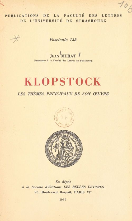 Couverture ebook de Klopstock, de Jean Murat