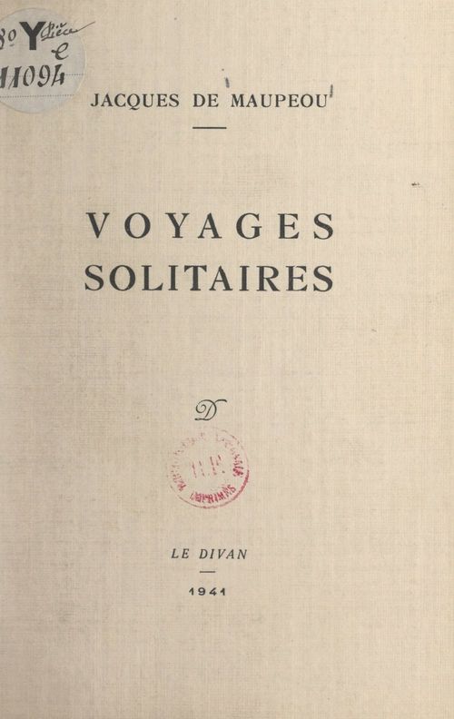 Couverture ebook de Voyages solitaires, de Jacques De Maupeou