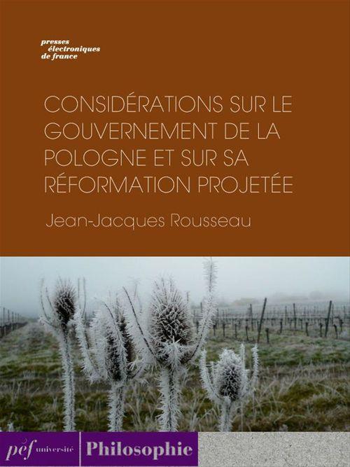 ebook cover of Considérations sur le gouvernement de Pologne, by Jean-Jacques Rousseau