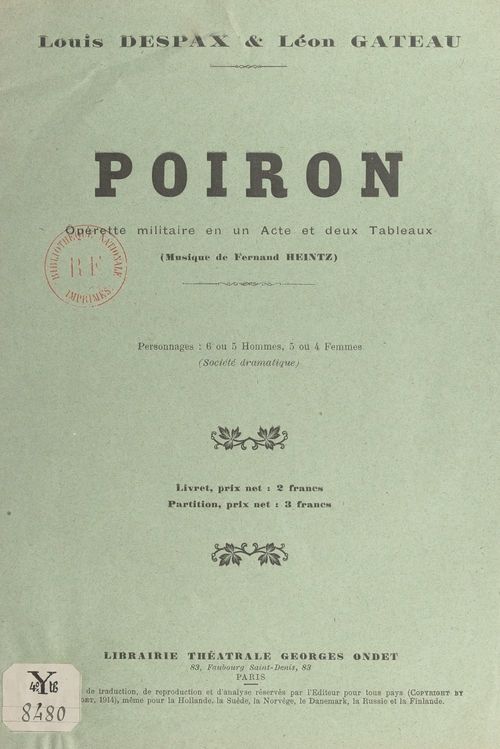 ebook cover of Poiron, by Leon Gateau, Louis Despax