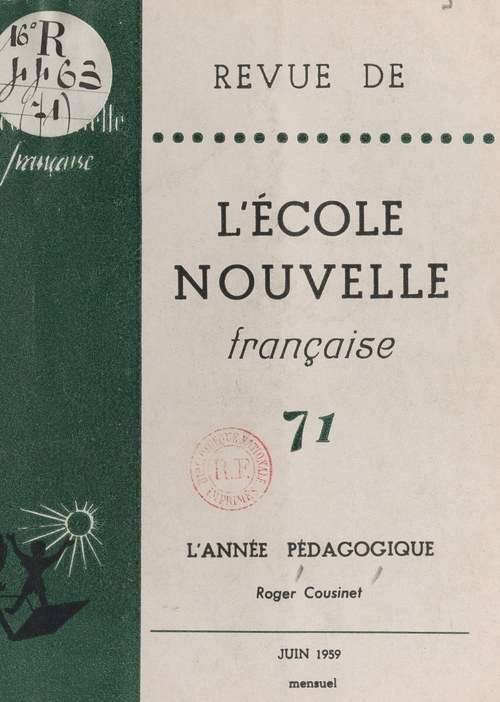 Couverture ebook de L'année pédagogique, de Roger Cousinet