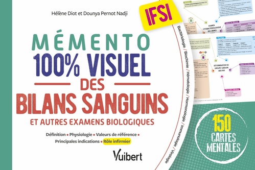 ebook cover of Mémento 100% visuel des bilans sanguins et autres examens biologiques IFSI, by Hélène Diot, Dounya Nadji Pernot