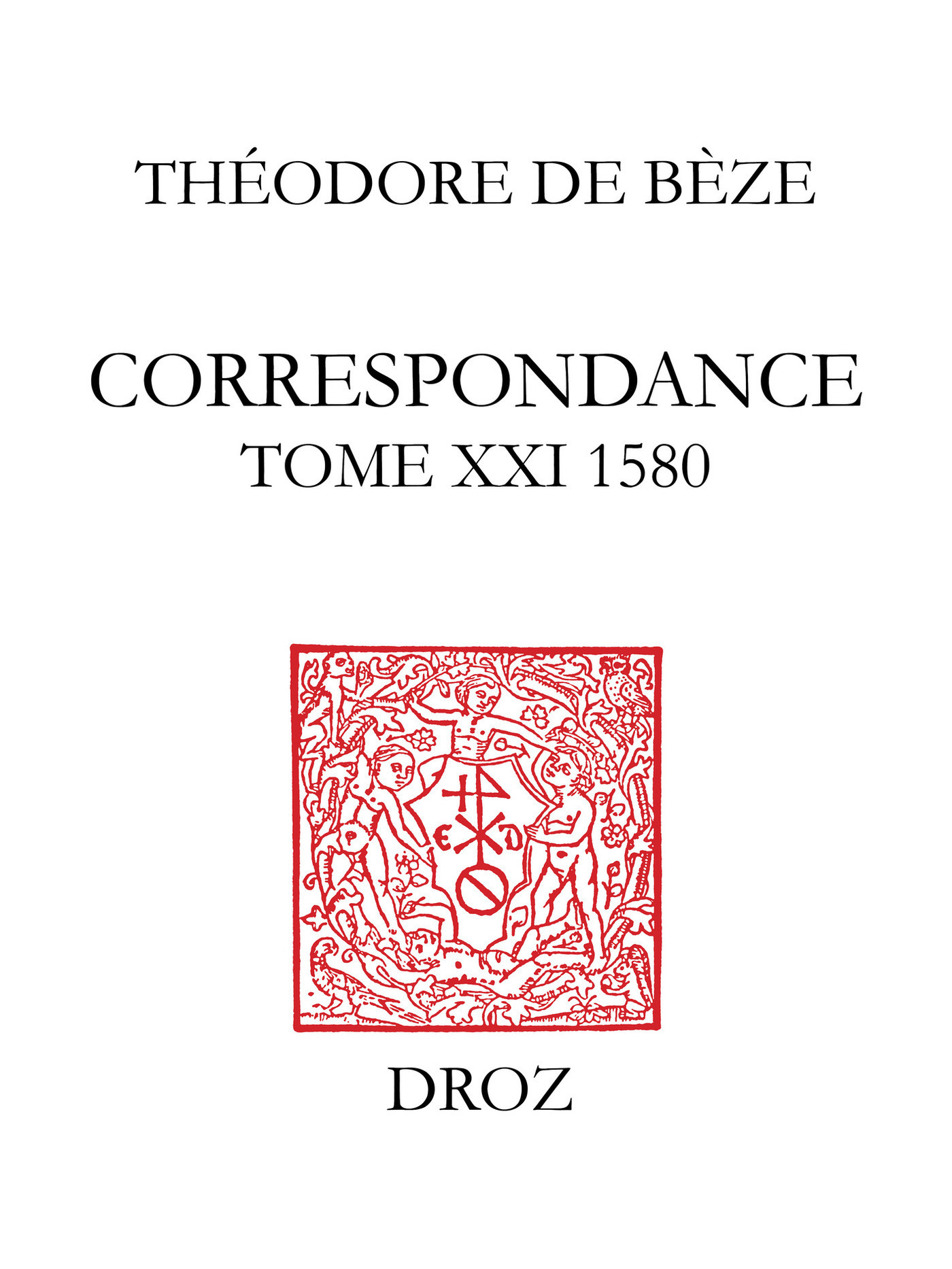 Couverture ebook de Correspondance, de De B Ze Th Odore