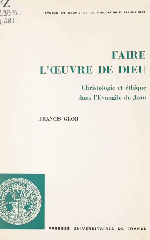 ebook cover of Faire l'oeuvre de Dieu, by Francis Grob