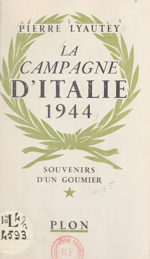 ebook cover of La campagne d'Italie, 1944, by Pierre Lyautey