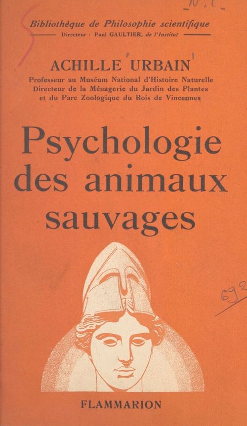 ebook cover of Psychologie des animaux sauvages, by Achille Urbain