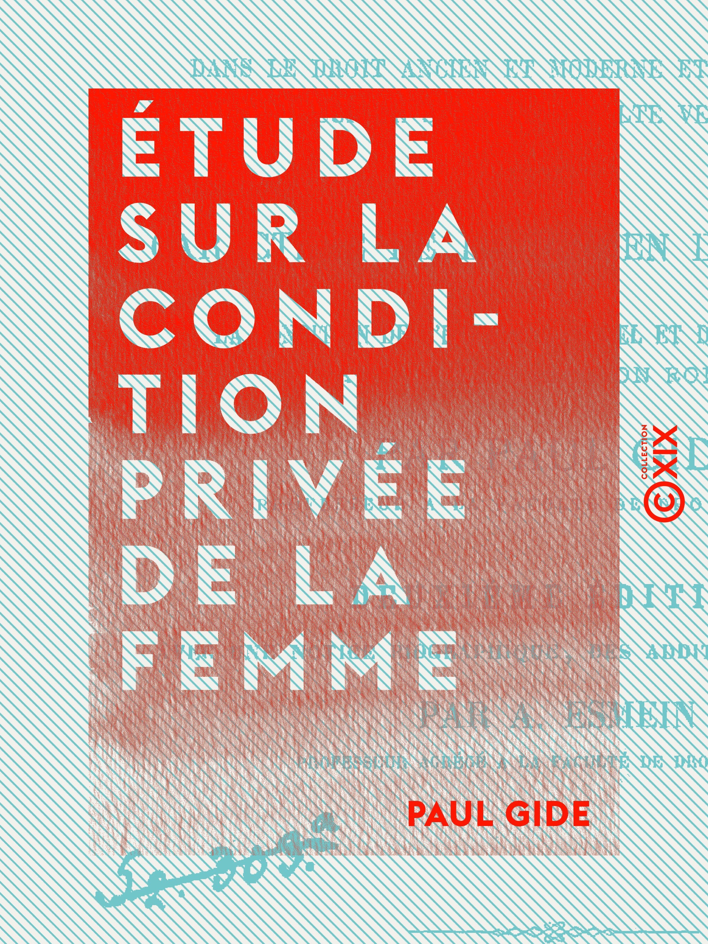 Couverture ebook de Étude sur la condition privée de la femme, de Paul Gide