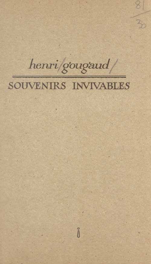 Couverture ebook de Souvenirs invivables, de Henri Gougaud