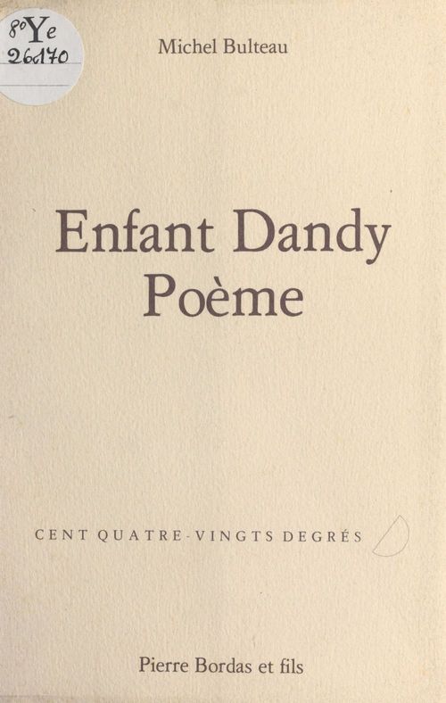 Couverture ebook de Enfant Dandy Poème, de Bulteau