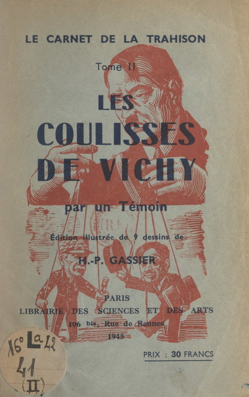 Couverture ebook de Les coulisses de Vichy, de Un Temoin