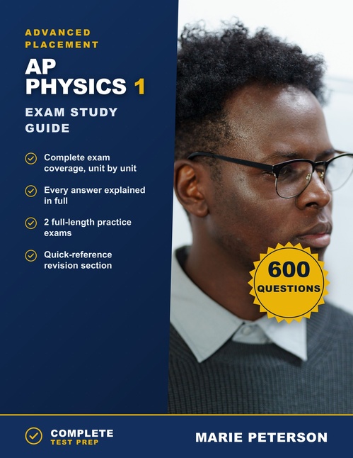 Couverture ebook de AP Physics 1 Exam Study Guide, de Marie Peterson