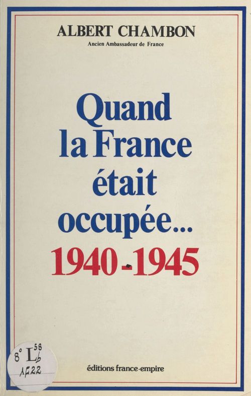 ebook cover of Quand la France était occupée..., by Albert Chambon