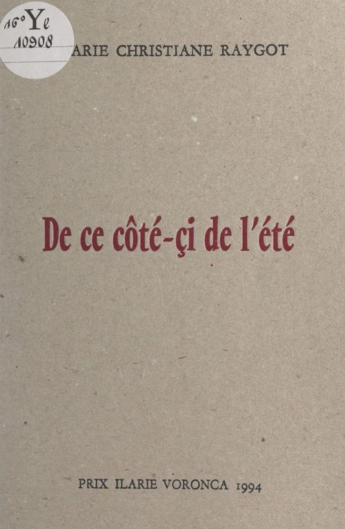 Couverture ebook de De ce côté-çi de l'été, de Marie Christiane Raygot