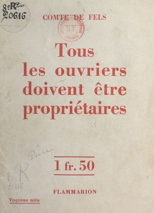 ebook cover of Tous les ouvriers doivent être propriétaires, by Edmond De Fels