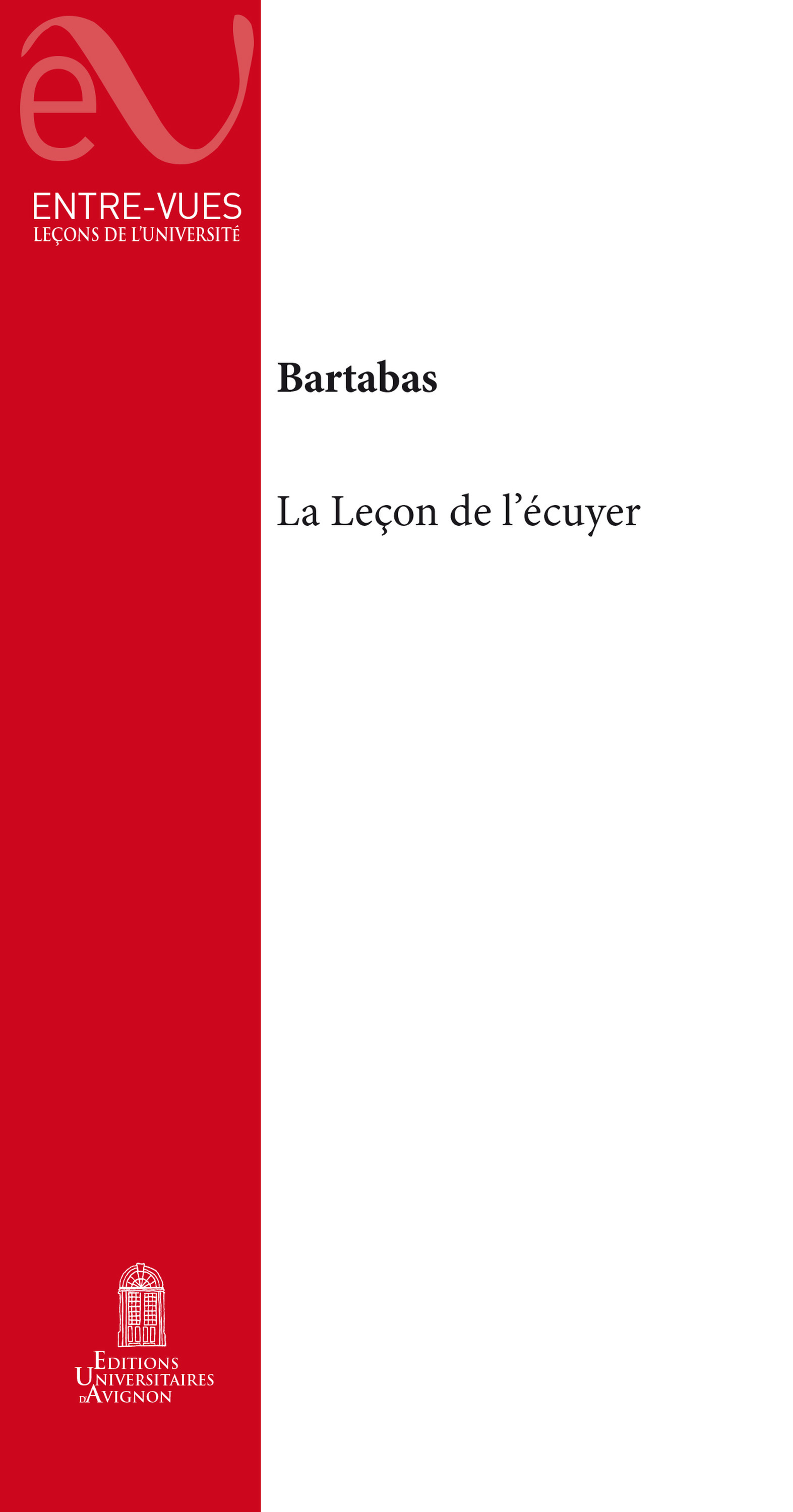 Couverture ebook de La Leçon de l´écuyer, de Bartabas