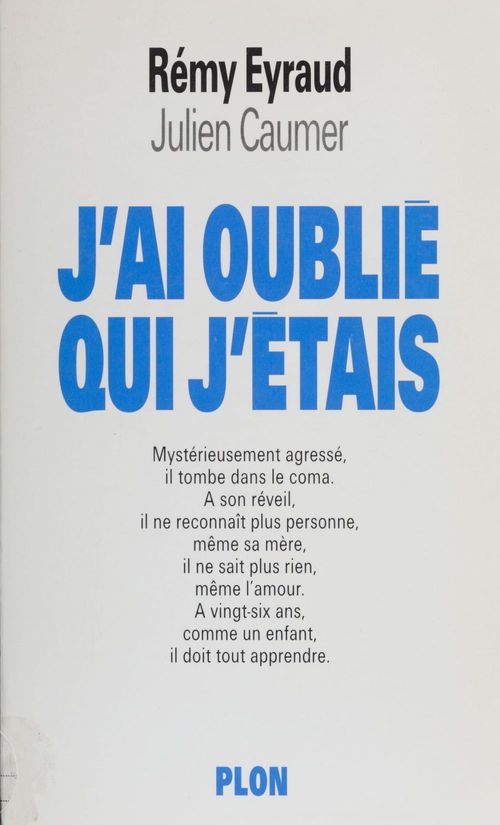 Couverture ebook de J'ai oublié qui j'étais, de Caumer/Eyraud