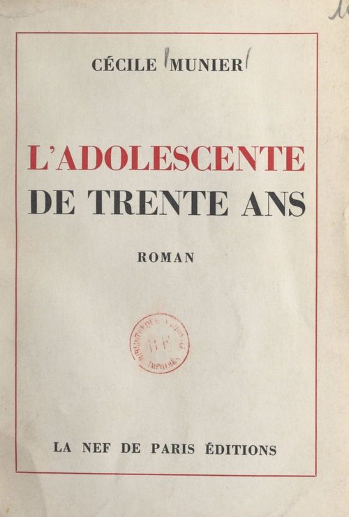 Couverture ebook de L'adolescente de trente ans, de Cecile Munier