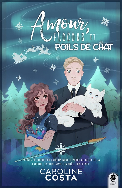 ebook cover of Amour, flocons et poils de chat, by Caroline Costa