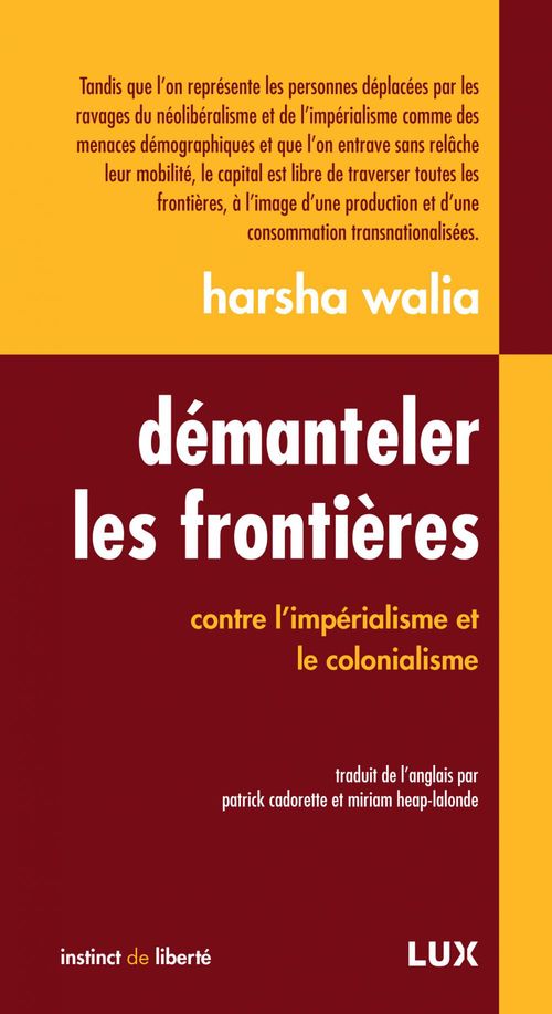 Couverture ebook de Démanteler les frontières, de Harsha Walia