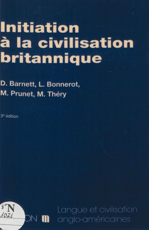 Couverture ebook de Initiation à la civilisation britannique, de Barnett