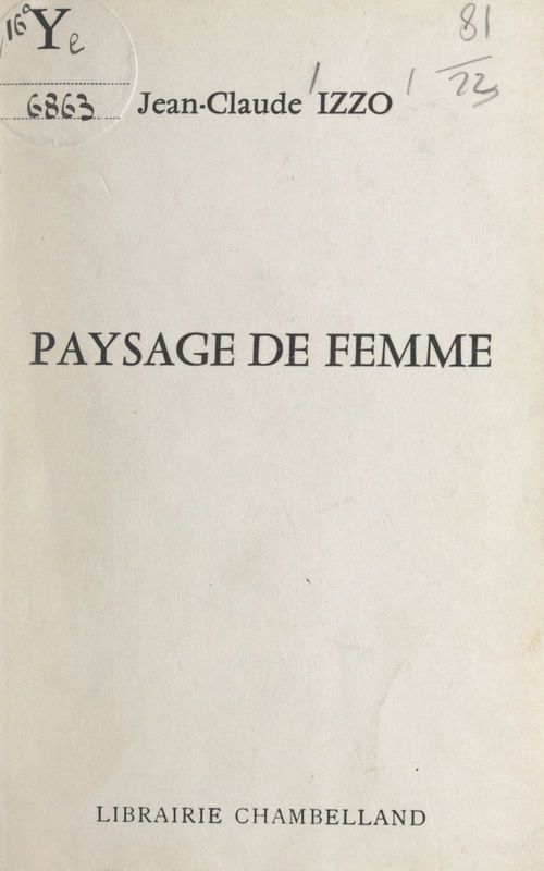 Couverture ebook de Paysage de femme, de Jean-Claude Izzo
