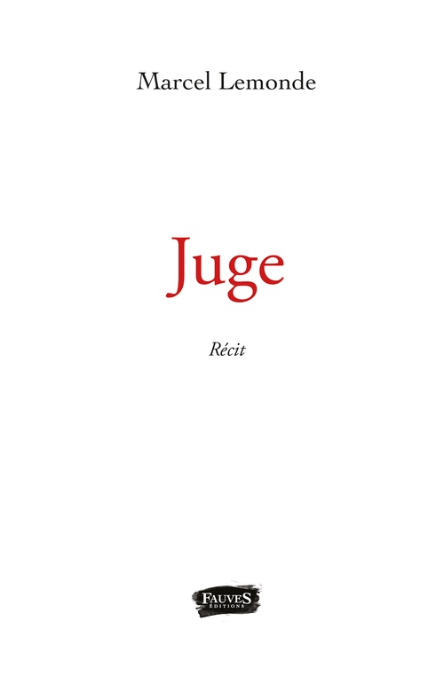 ebook cover of Juge, by Marcel Lemonde