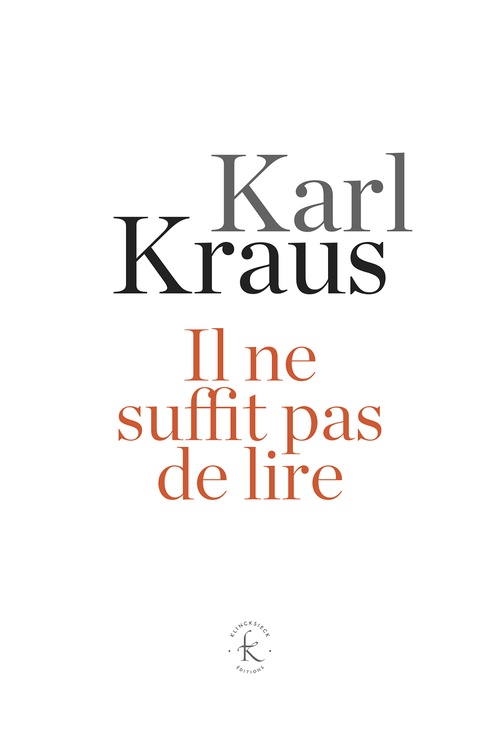 ebook cover of Il ne suffit pas de lire, by Karl Kraus