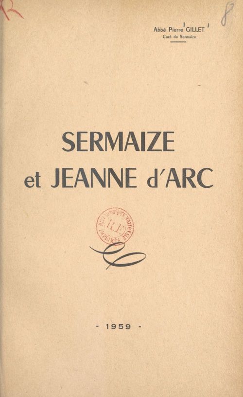 Couverture ebook de Sermaize et Jeanne d'Arc, de Pierre Gillet