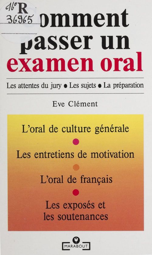 Couverture ebook de Comment passer un examen oral, de Eve Clement