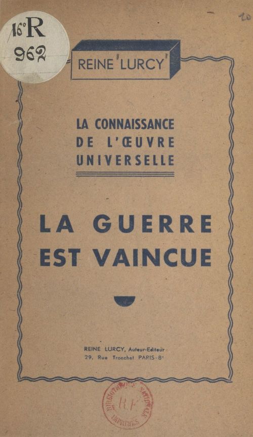 ebook cover of La connaissance de l'oeuvre universelle, by Reine Lurcy