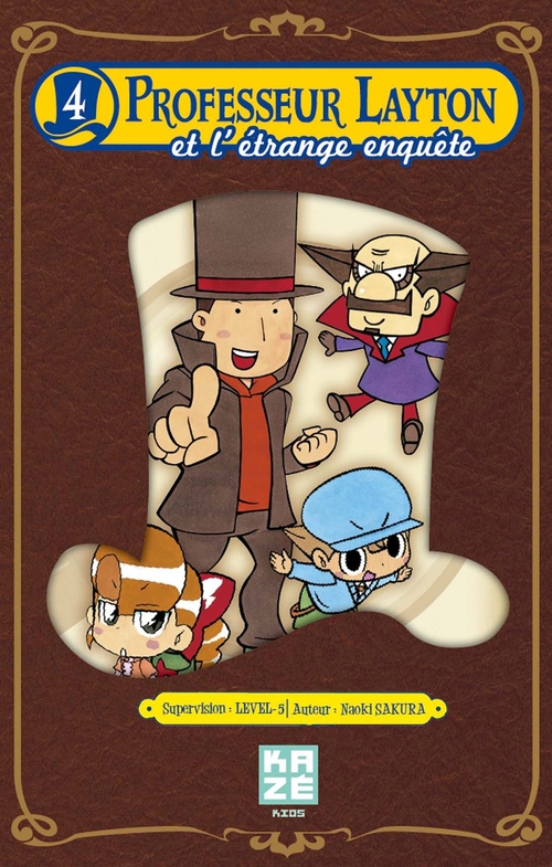 Couverture ebook de Le professeur Layton et l'étrange enquête T04, de LEVEL-5, Naoki Sakura