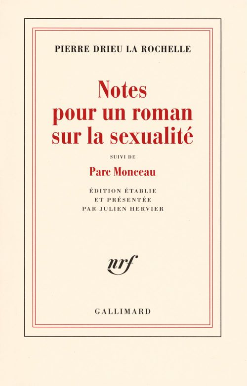 ebook cover of Notes pour un roman sur la sexualité / Parc Monceau, by Pierre Drieu la Rochelle