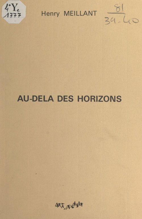 Couverture ebook de Au-delà des horizons (vers et proses), de Henry Meillant