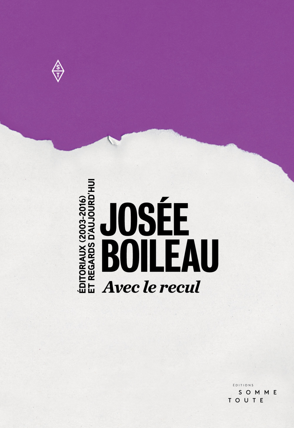 ebook cover of Avec le recul, by Josee Boileau