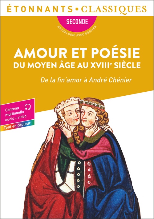Couverture ebook de Amour et poésie du Moyen Âge au XVIII siècle, de Collectif