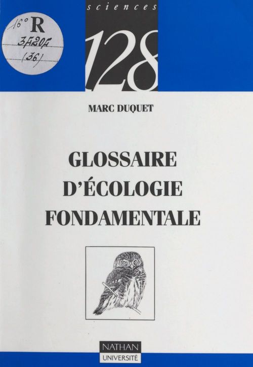 Couverture ebook de Glossaire d'écologie fondamentale, de Marc Duquet