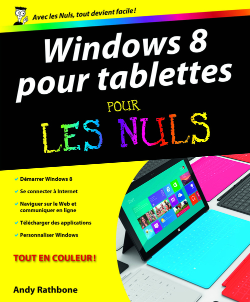 ebook cover of Windows 8 pour tablettes pour les nuls, by Andy Rathbone