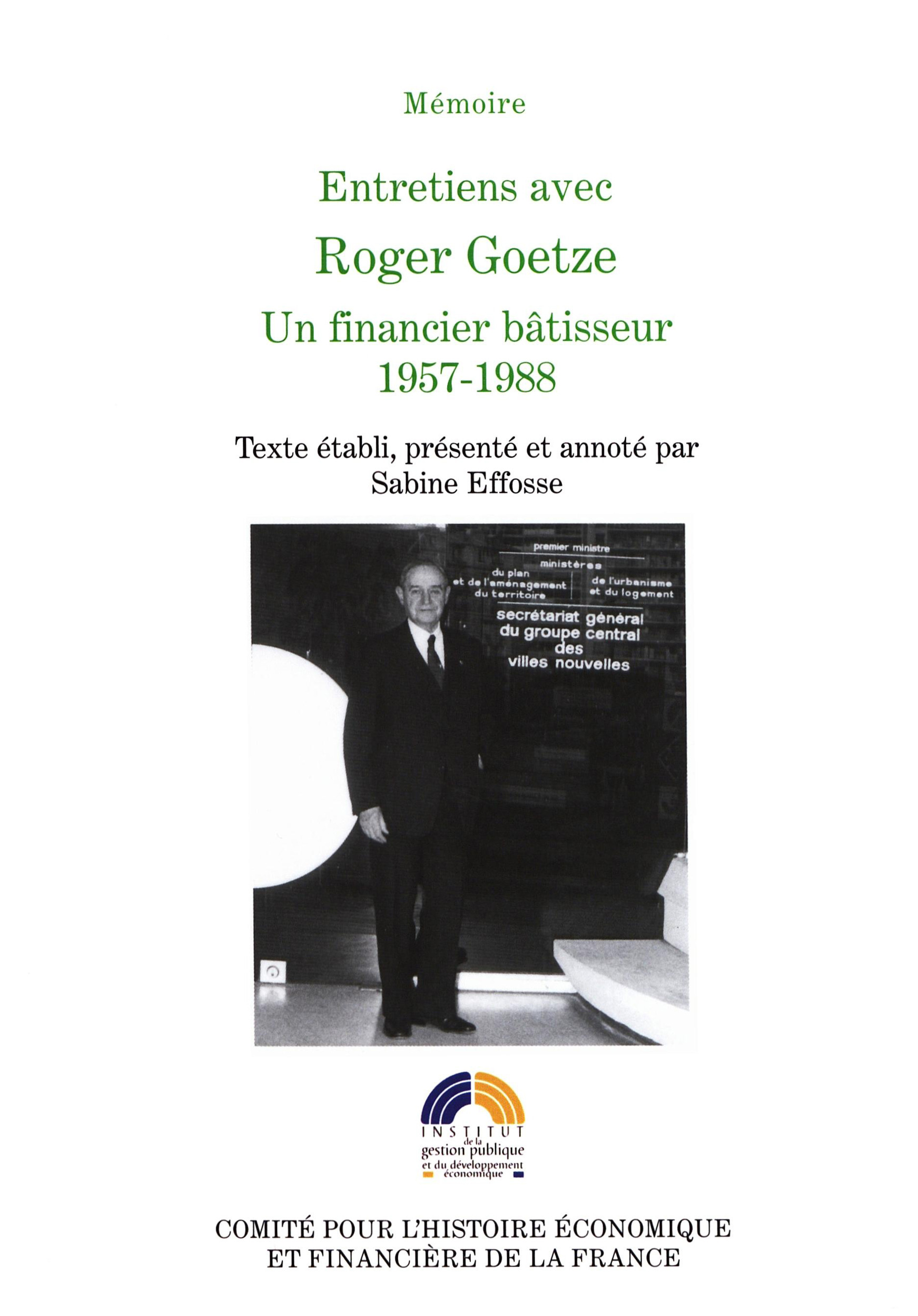 ebook cover of Entretiens avec Roger Goetze, by Roger Goetze