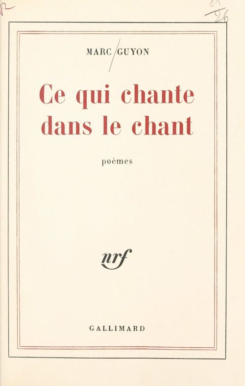 Couverture ebook de Ce qui chante dans le chant, de Marc Guyon