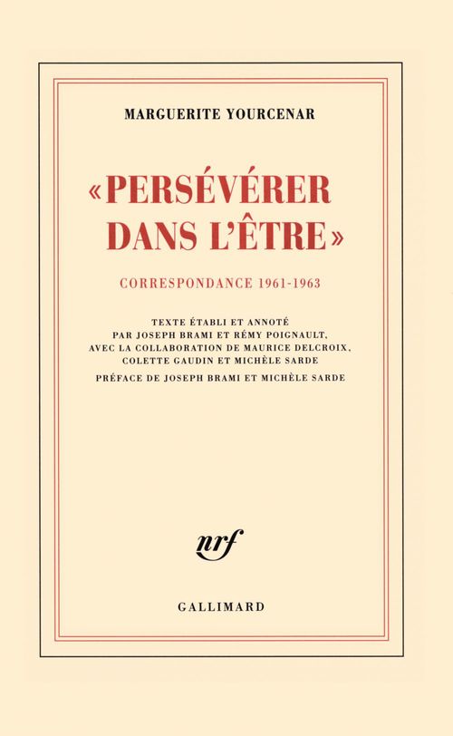 ebook cover of "Persévérer dans l'être". Correspondance 1961-1963, by Marguerite Yourcenar
