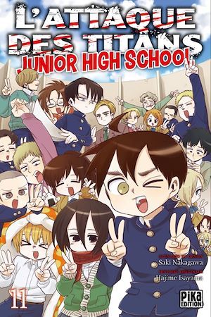 ebook cover of L'Attaque des Titans - Junior High School T11, by Hajime Isayama, Saki Nakagawa