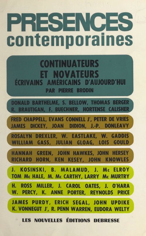 ebook cover of Continuateurs et novateurs, by Pierre Brodin