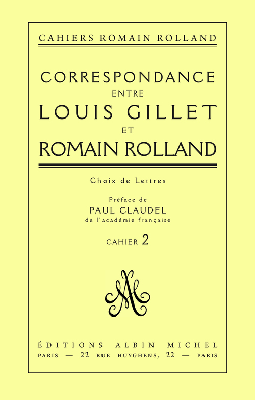 ebook cover of Correspondance entre Louis Gillet et Romain Rolland, by Romain Rolland
