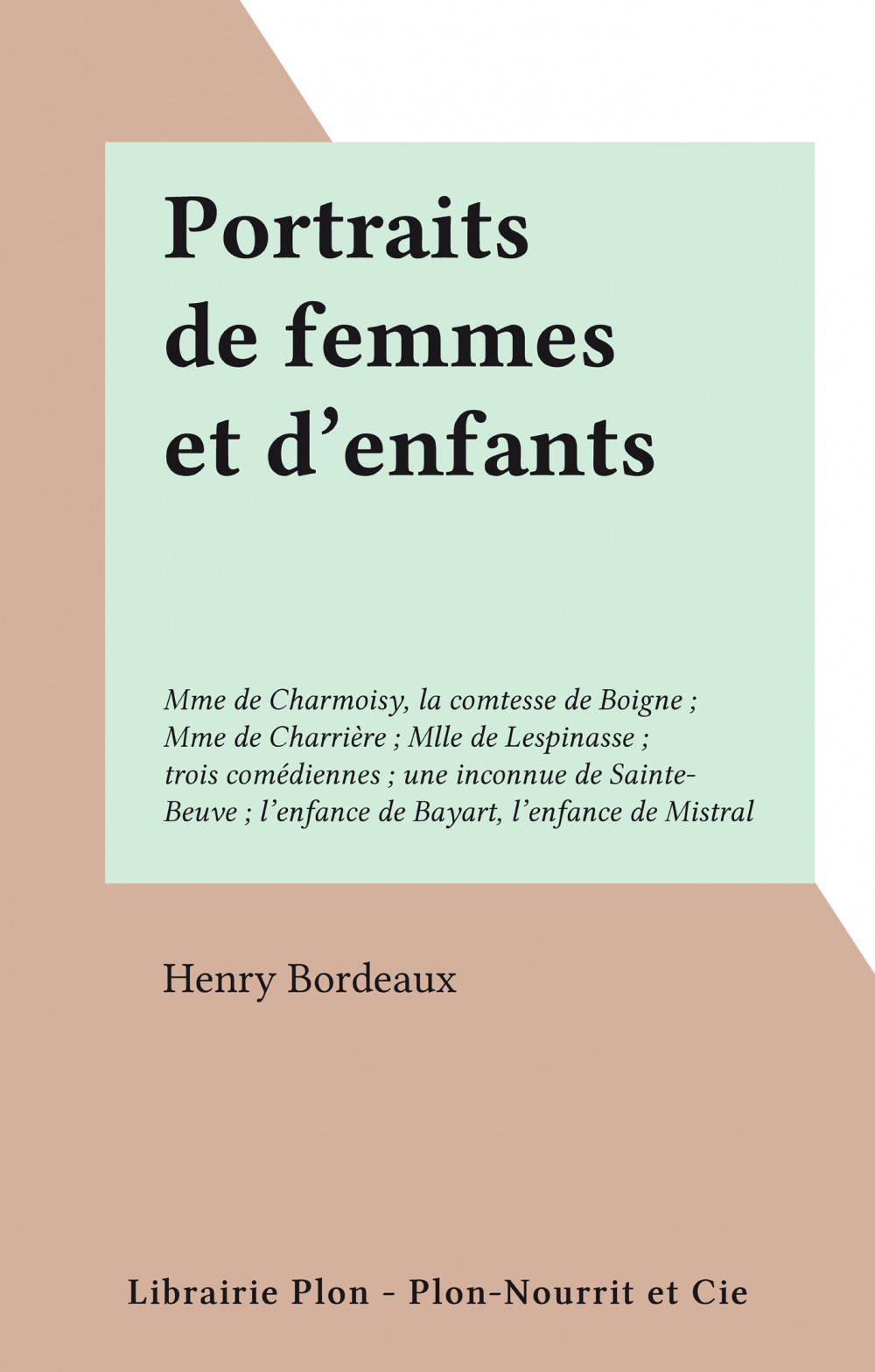 Couverture ebook de Portraits de femmes et d'enfants, de Henry Bordeaux