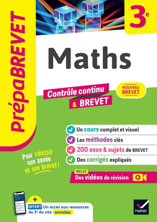 Couverture ebook de Prépabrevet - Maths 3e - Brevet 2027, de Caroline Bureau, Jean-Pierre Bureau, Emmanuelle Michaud