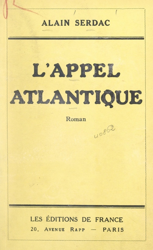 Couverture ebook de L'appel atlantique, de Alain Serdac