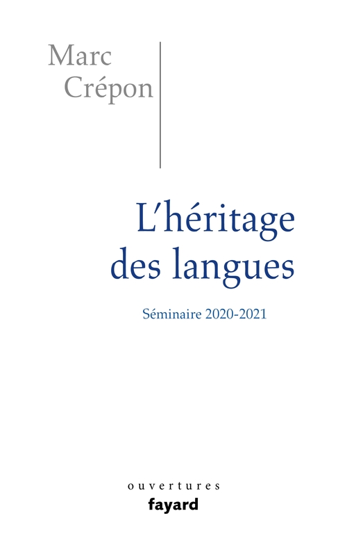 Couverture ebook de L'héritage des langues, de Marc Crépon