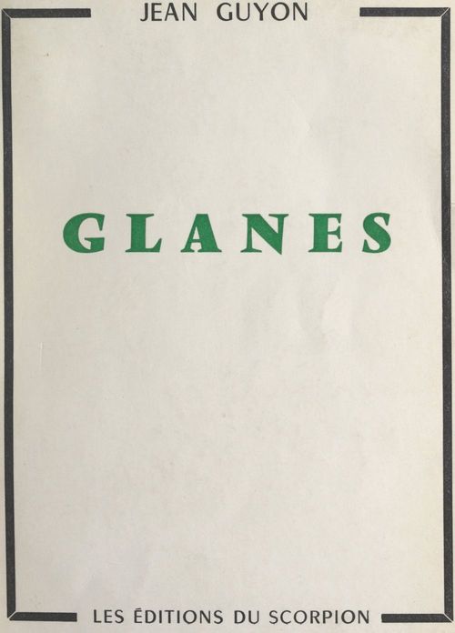 Couverture ebook de Glanes, de Jean Guyon